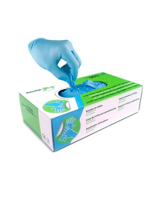 GUANTES NITRILO AZUL...