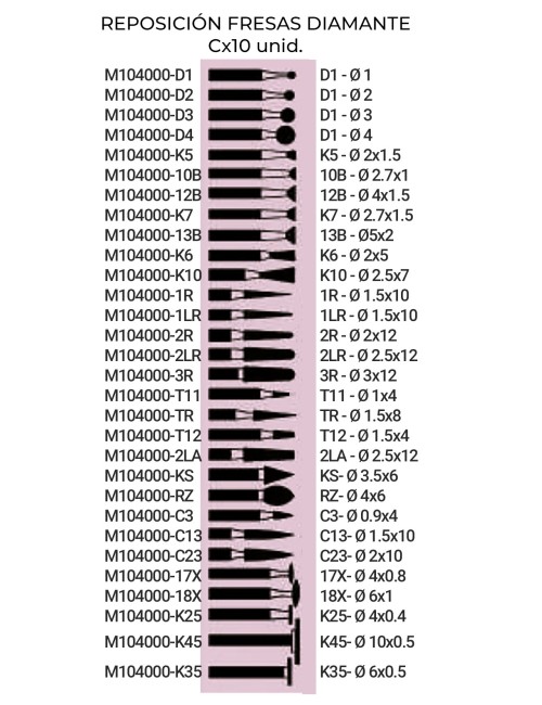 FRESA DIAMANTE - 1R   - Ø...